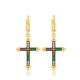 Turkish Rainbow Cross Dangle Sterling Silver Earrings Turkish Rainbow Cross Dangle Sterling Silver Earrings