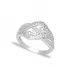 Clear Greek Key Lattice CZ 925 Sterling Silver Ring