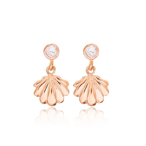 Turkish Seashell Dangle 925 Sterling Silver Earrings