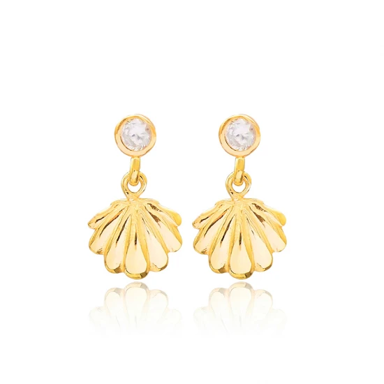 Turkish Seashell Dangle 925 Sterling Silver Earrings
