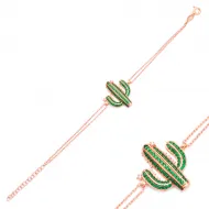 Turkish Green Cactus 925 Sterling Silver Bracelet