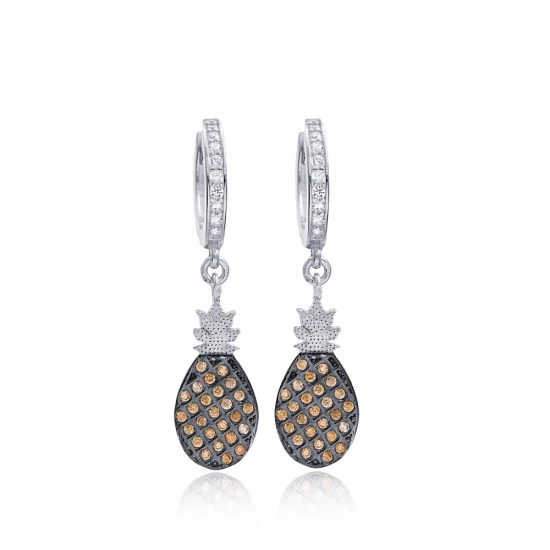 Turkish Pineapple Dangle Sterling Silver Earrings Turkish Pineapple Dangle Sterling Silver Earrings