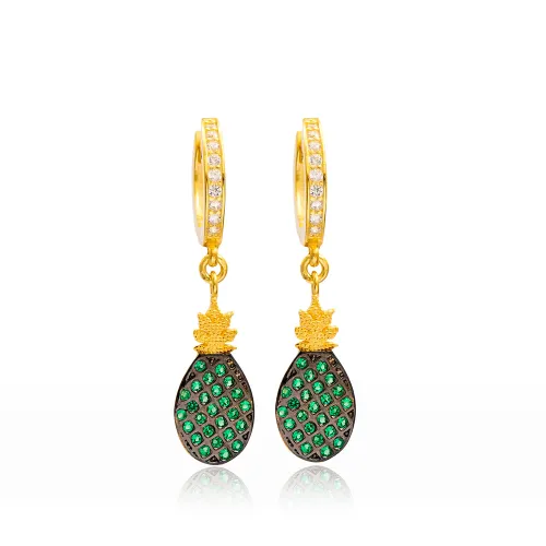 Turkish Pineapple Dangle 925 Silver Earrings