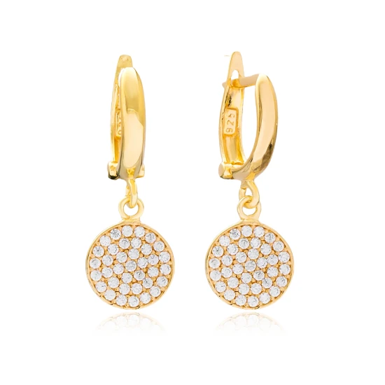 Round Dangle Sterling Silver Earrings Wholesale | 925 Sterling Silver Wholesale | Sade Silver Round Dangle Sterling Silver Earrings Wholesale - Sade 925 Silver Jewelry