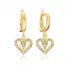 Turkish Heart Dangle Earrings in Sterling Silver