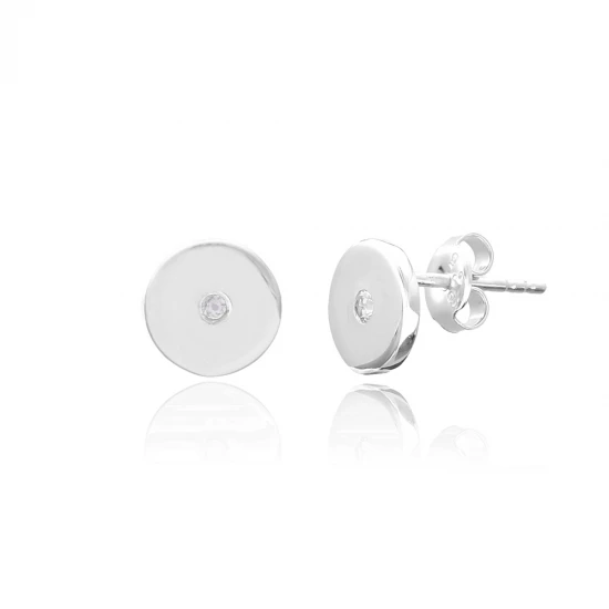 Turkish Round Plain 925 Sterling Silver Earrings Turkish Round Plain 925 Sterling Silver Earrings