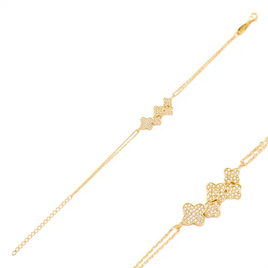 Turkish Wholesale Clover 925 Sterling Silver Bracelet
