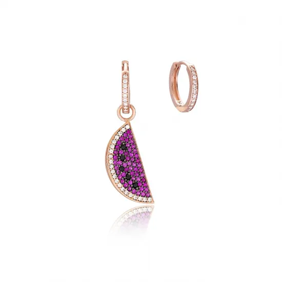 Fashion Ruby Watermelon Design 925 Sterling Silver Earring Fashion Ruby Watermelon Design 925 Sterling Silver Earring