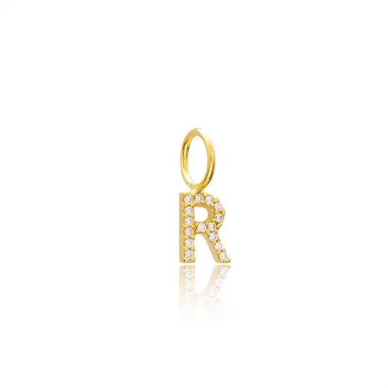 K Letter Charm Pendant Wholesale Handmade Turkish 925 Silver Sterling Jewelry  With Hole Ø7 mm