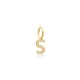 K Letter Charm Pendant Wholesale Handmade Turkish 925 Silver Sterling Jewelry  With Hole Ø7 mm