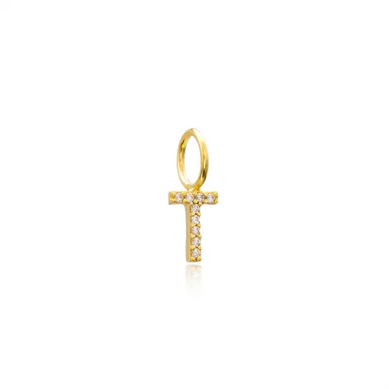 K Letter Charm Pendant Wholesale Handmade Turkish 925 Silver Sterling Jewelry  With Hole Ø7 mm