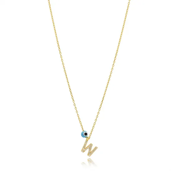 Turkish Alphabet Letter M 925 Sterling Silver Necklace Turkish Alphabet Letter M 925 Sterling Silver Necklace