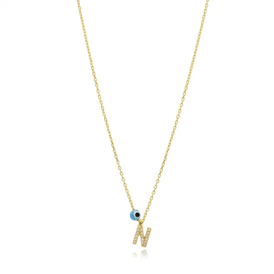 Turkish Alphabet Letter M 925 Sterling Silver Necklace Turkish Alphabet Letter M 925 Sterling Silver Necklace