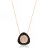 Black Rounded Triangle Sunray CZ 925 Silver Necklace
