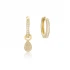 Clear Pear Pave Hoop CZ Sterling Silver Earrings
