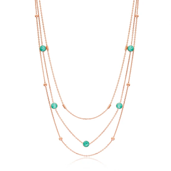 Turkish Layered Color 925 Sterling Silver Necklace - Sade 925 Silver Jewelry