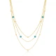 Turquoise Triple Layer Chain Sterling Silver Necklace - Sade 925 Silver Jewelry