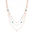 Turquoise Triple Layer Chain Sterling Silver Necklace