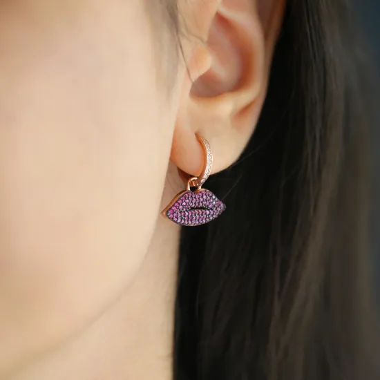Turkish Ruby Lips New Arrivals Sterling Silver Earrings Turkish Ruby Lips New Arrivals Sterling Silver Earrings