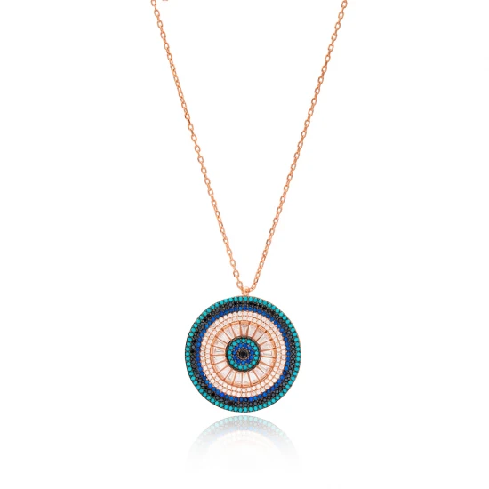 Turkish 925 Sterling Silver Round Necklace Turkish 925 Sterling Silver Round Necklace