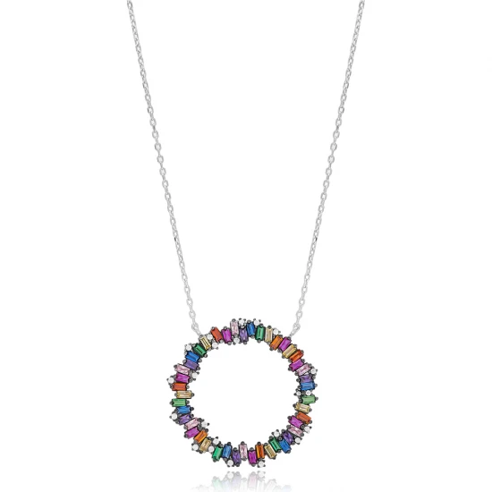 Turkish Mix Round 925 Sterling Silver Necklace Turkish Mix Round 925 Sterling Silver Necklace