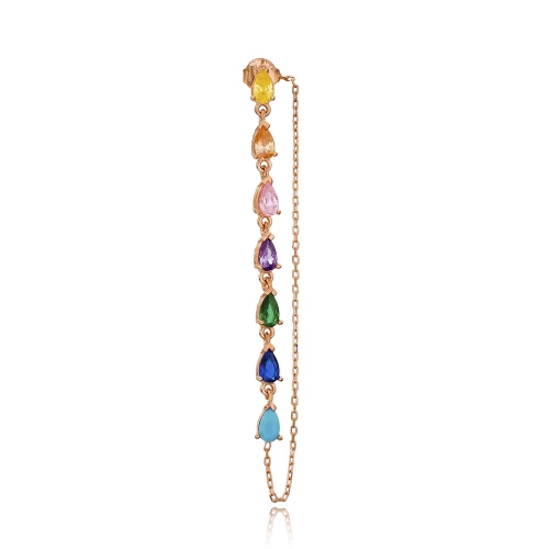 Turkish Mix Single Long 925 Sterling Silver Earrings