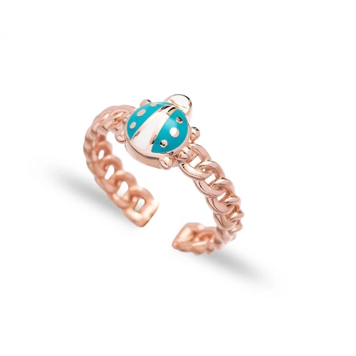Turkish Turquoise Ladybug Adjustable 925 Silver Ring Turkish Turquoise Ladybug Adjustable 925 Silver Ring