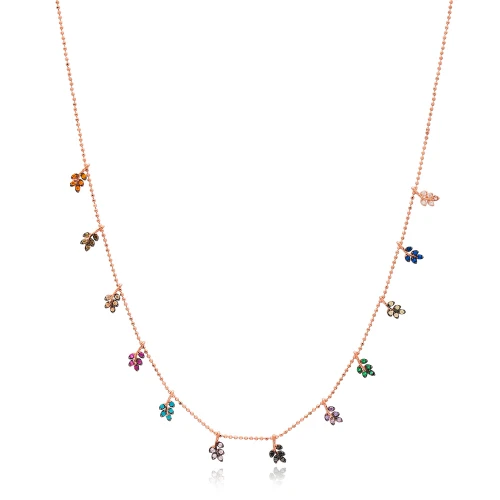 Turkish Rainbow Leaf 925 Sterling Silver Necklace