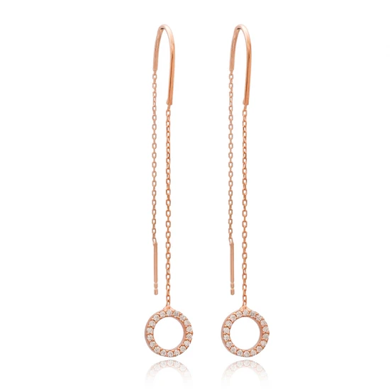 Turkish Hollow Threader 925 Sterling Silver Earrings