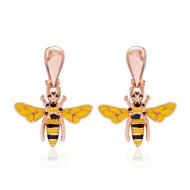 Bee Charm Design 925 Silver Stud Earrings