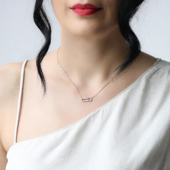 Turkish Paperclip Shape 925 Sterling Silver Necklace