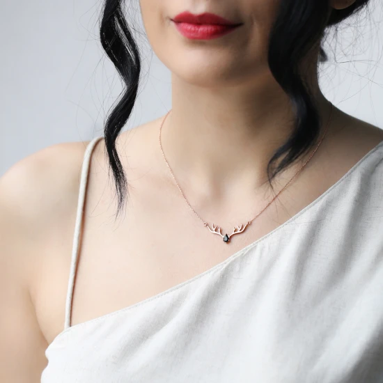 Turkish Buckhorn Drop 925 Silver Necklace Turkish Buckhorn Drop 925 Silver Necklace