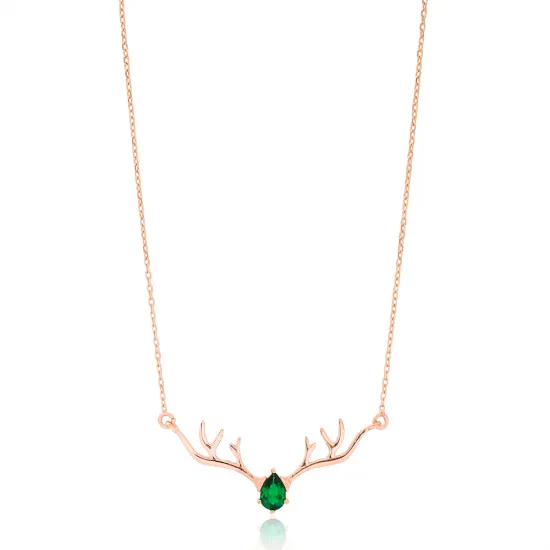 Turkish Buckhorn Drop Sterling Silver Necklace