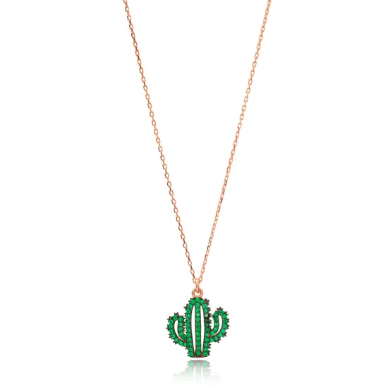 Turkish Emerald Cactus 925 Sterling Silver Necklace Turkish Emerald Cactus 925 Sterling Silver Necklace