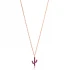 Turkish Ruby Minimal Cactus Sterling Silver Necklace