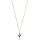 Turkish Emerald Minimal Cactus Sterling Silver Necklace Turkish Emerald Minimal Cactus Sterling Silver Necklace
