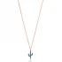 Turkish Aquamarine Minimal Cactus 925 Silver Necklace