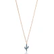 Turkish Aquamarine Minimal Cactus 925 Silver Necklace Turkish Aquamarine Minimal Cactus 925 Silver Necklace