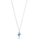 Turkish Aquamarine Minimal Cactus 925 Silver Necklace Turkish Aquamarine Minimal Cactus 925 Silver Necklace
