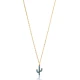 Turkish Aquamarine Minimal Cactus 925 Silver Necklace Turkish Aquamarine Minimal Cactus 925 Silver Necklace