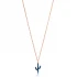 Turkish Sapphire Minimal Cactus 925 Silver Necklace