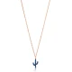 Turkish Sapphire Minimal Cactus 925 Silver Necklace
