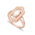 Clear Oval Scalloped Halo CZ 925 Sterling Silver Ring