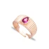 Turkish Little Finger Adjustable Drop Ruby Silver Ring