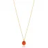 Red Round Bezel CZ 925 Sterling Silver Necklace