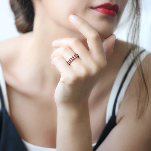 Turkish Ruby Band 925 Sterling Silver Ring Turkish Ruby Band 925 Sterling Silver Ring