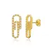 Zircon Stone Paperclip 925 Stud Earrings
