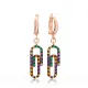 Turkish Colorful Paperclip Dangle 925 Silver Earrings Turkish Colorful Paperclip Dangle 925 Silver Earrings