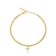 Cross Charm Design Beaded Anklet Turkish Wholesale Handcrafted 925 Sterling Silver Jewelry