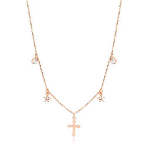 Turkish Cross And Star 925 Sterling Silver Necklace
